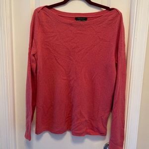 Tahari pink boatneck cashmere sweater
